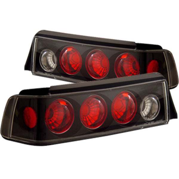 ANZO 1988-1991 Honda Civic Taillights Black - Bull Strap