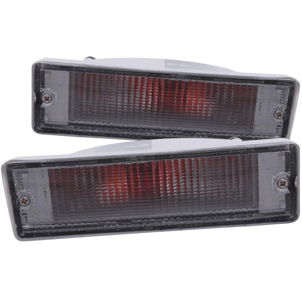 ANZO 1988-1995 Nissan Pathfinder Euro Parking Lights Chrome - Bull Strap