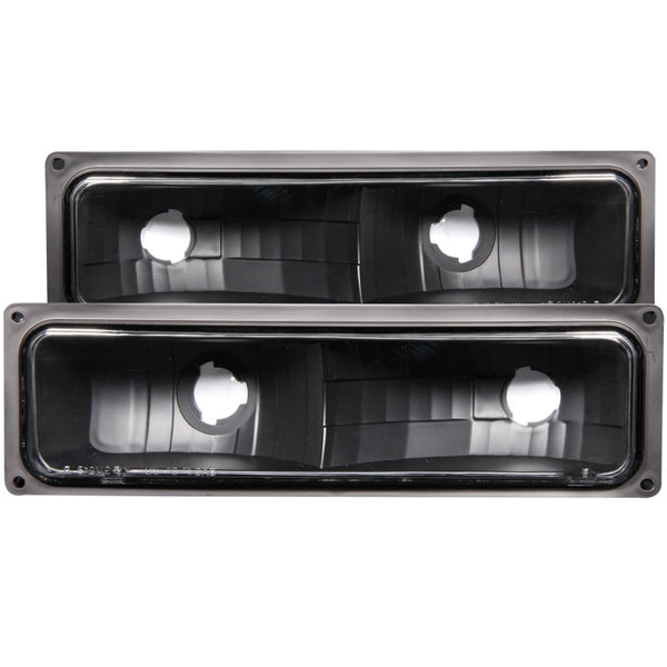 ANZO 1988-1998 Chevrolet C1500 Euro Parking Lights Black - Bull Strap