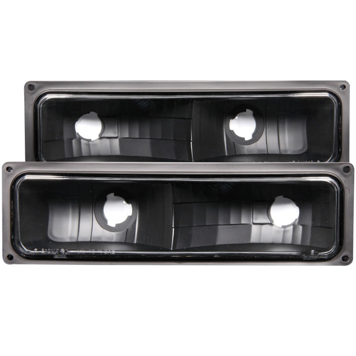 ANZO 1988-1998 Chevrolet C1500 Euro Parking Lights Black - Bull Strap