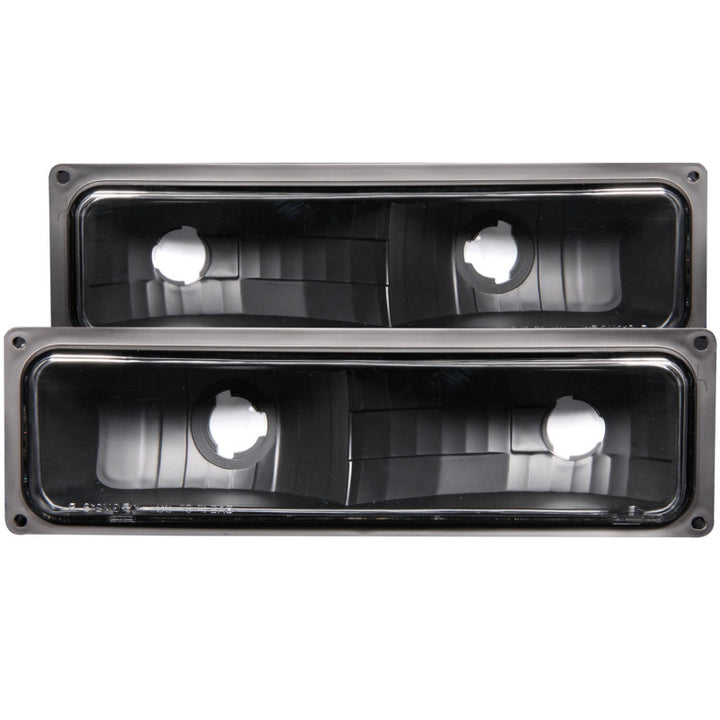 ANZO 1988-1998 Chevrolet C1500 Euro Parking Lights Black - Bull Strap