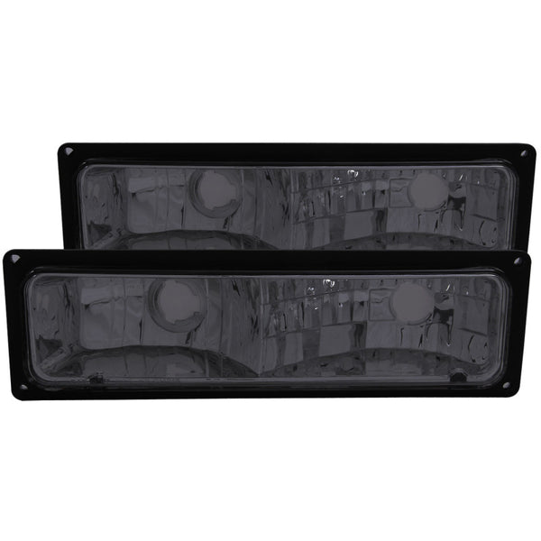 ANZO 1988-1998 Chevrolet C1500 Euro Parking Lights Smoke - Bull Strap