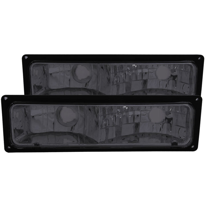 ANZO 1988-1998 Chevrolet C1500 Euro Parking Lights Smoke - Bull Strap