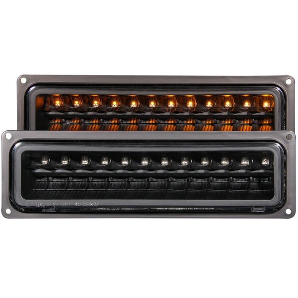 ANZO 1988-1998 Chevrolet C1500 LED Parking Lights Black - Bull Strap