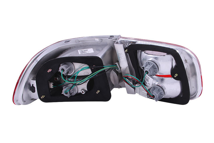 ANZO 1992-1995 Honda Civic Taillights Red/Clear - Bull Strap