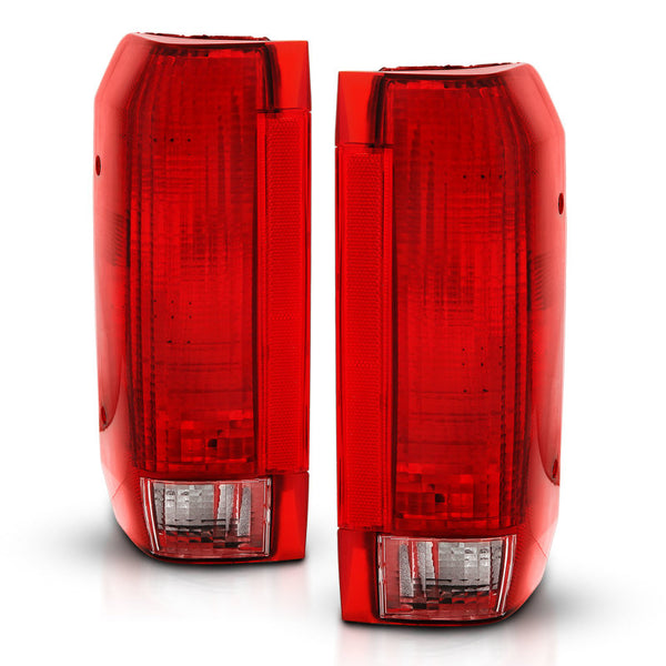 ANZO 1992-1996 Ford Bronco Taillight Red/Clear Lens (OE Replacement) - Bull Strap