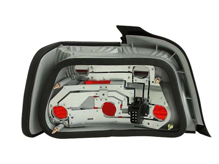 ANZO 1992-1998 BMW 3 Series E36 Sedan Taillights Red/Smoke - Bull Strap