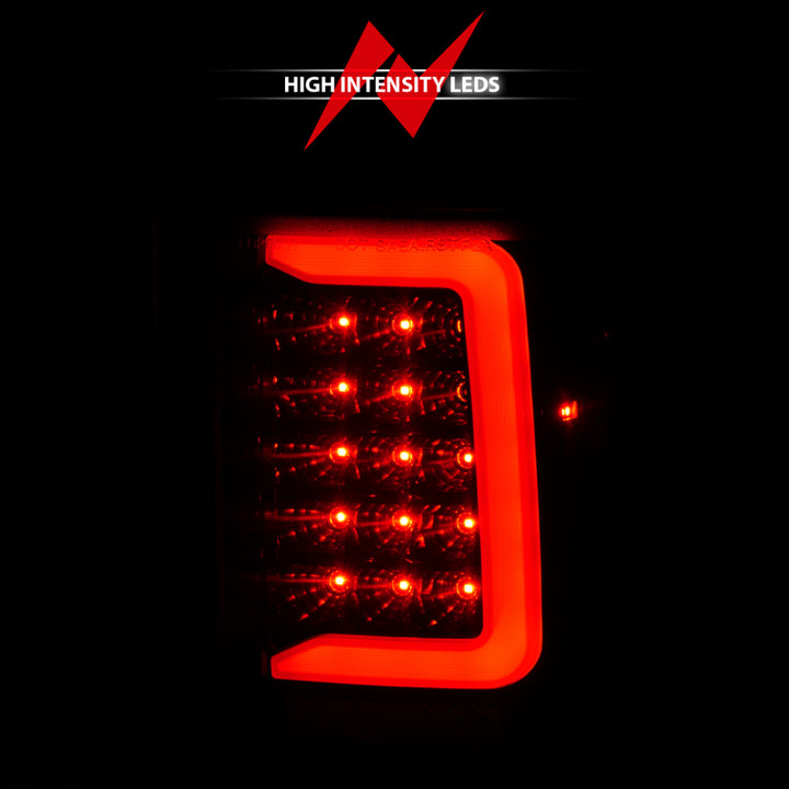 ANZO 1993-1997 Ford  Ranger LED Tail Lights w/ Light Bar Black Housing Smoked Lens - Bull Strap