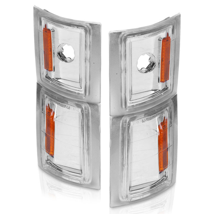 ANZO 1994-1998 Chevrolet Blazer Corner Lights Clear Lens w/ Amber Reflector - Bull Strap