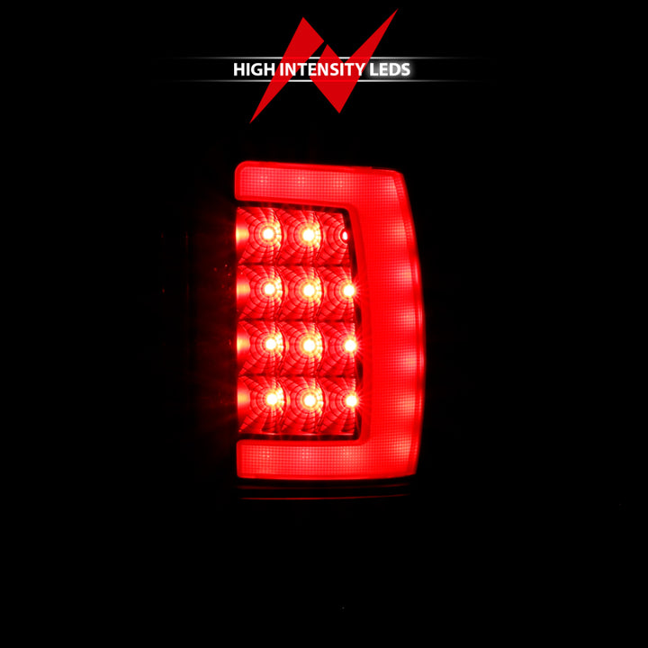 ANZO 1994-2001 Dodge Ram 1500 LED Taillights Plank Style Black w/Clear Lens - Bull Strap