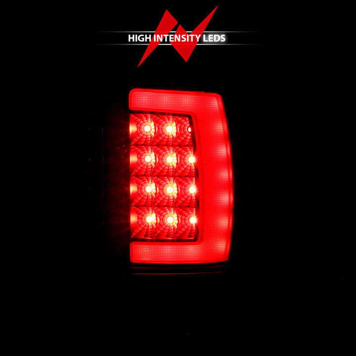 ANZO 1994-2001 Dodge Ram 1500 LED Taillights Plank Style Black w/Clear Lens - Bull Strap