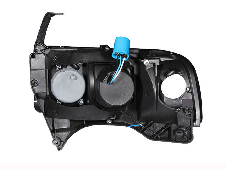 ANZO 1994-2001 Dodge Ram Crystal Headlights Chrome w/ LED - Bull Strap
