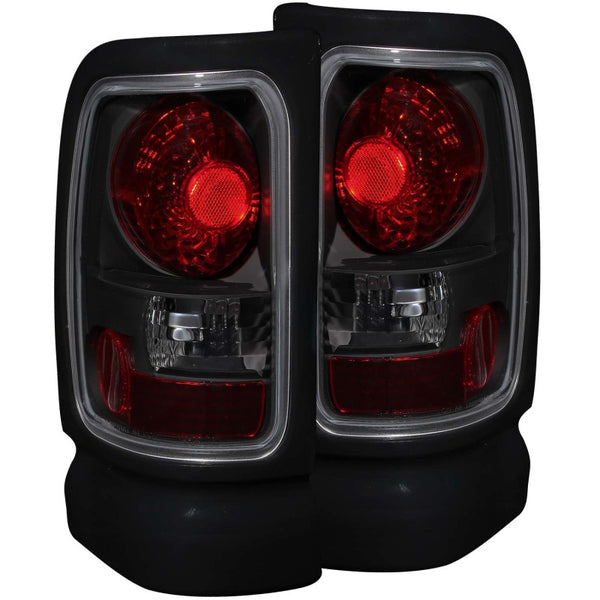 ANZO 1994-2001 Dodge Ram Taillights Dark Smoke - Bull Strap