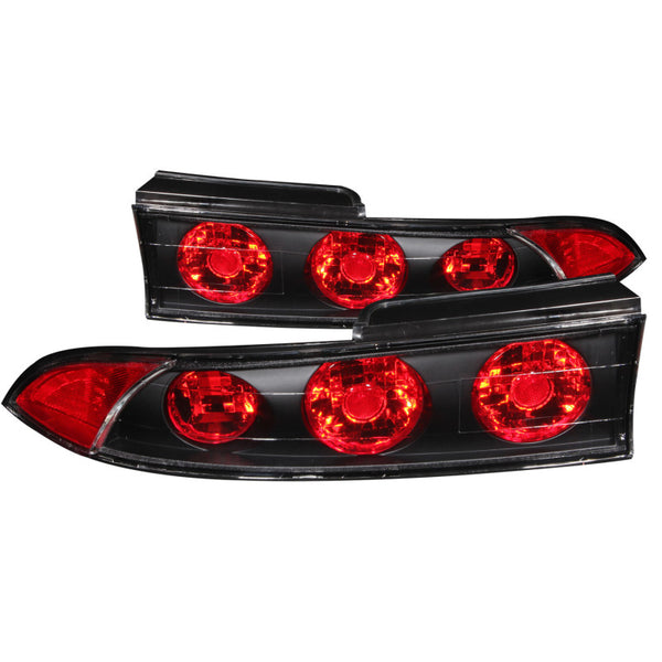 ANZO 1995-1999 Mitsubishi Eclipse Taillights Black - Bull Strap