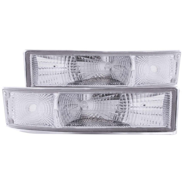 ANZO 1995-2005 Chevrolet Astro Van Euro Parking Lights Chrome - Bull Strap