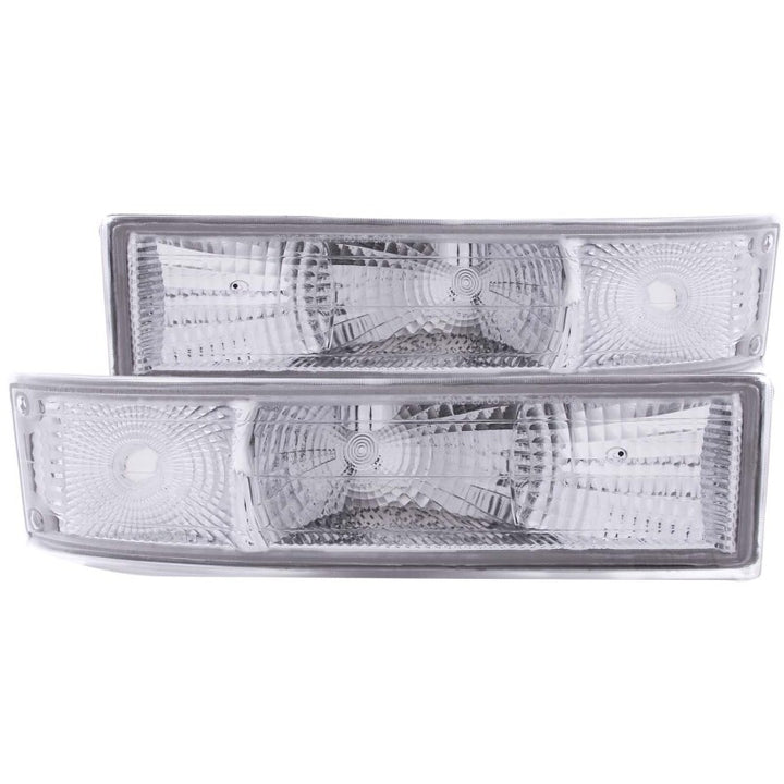 ANZO 1995-2005 Chevrolet Astro Van Euro Parking Lights Chrome - Bull Strap