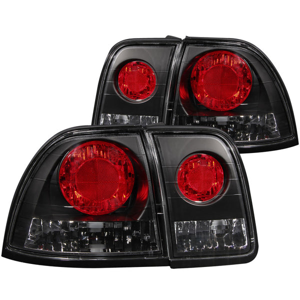 ANZO 1996-1997 Honda Accord Taillights Black - Bull Strap