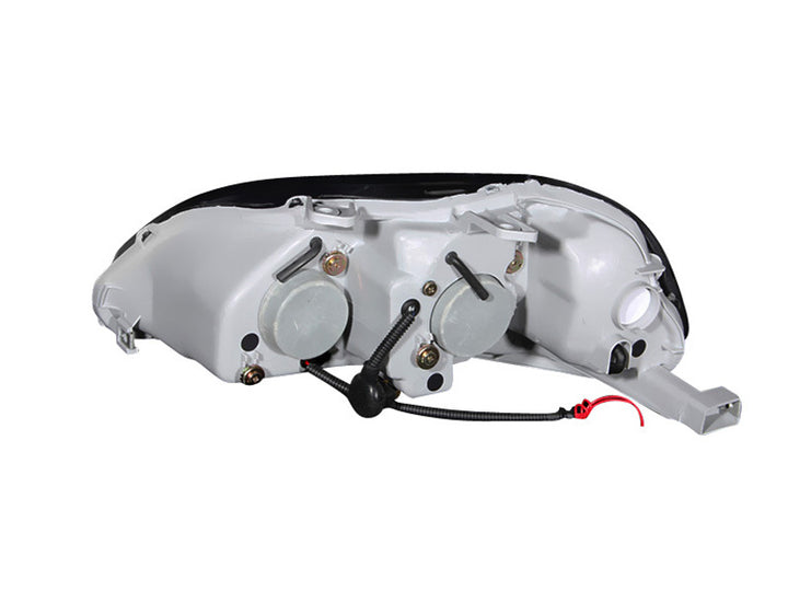 ANZO 1996-1998 Honda Civic Projector Headlights w/ Halo Black - Bull Strap