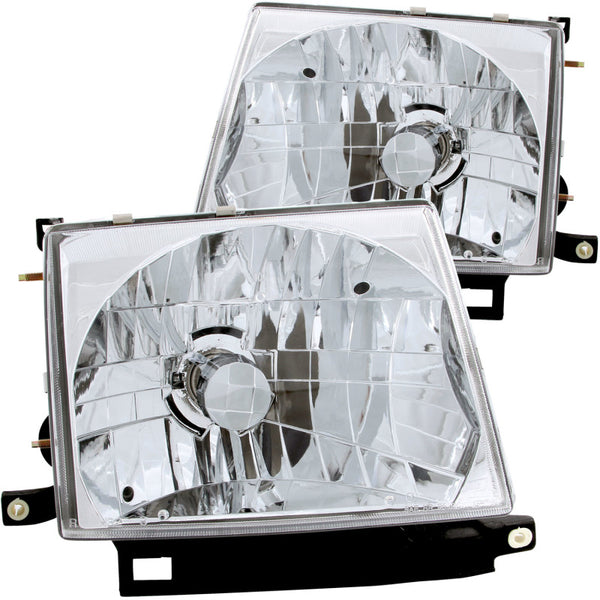 ANZO 1997-2000 Toyota Tacoma Crystal Headlights Chrome - Bull Strap