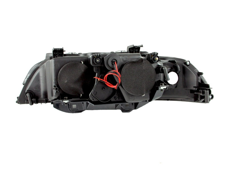 ANZO 1997-2001 BMW 5 Series Projector Headlights w/ Halo Black - Bull Strap