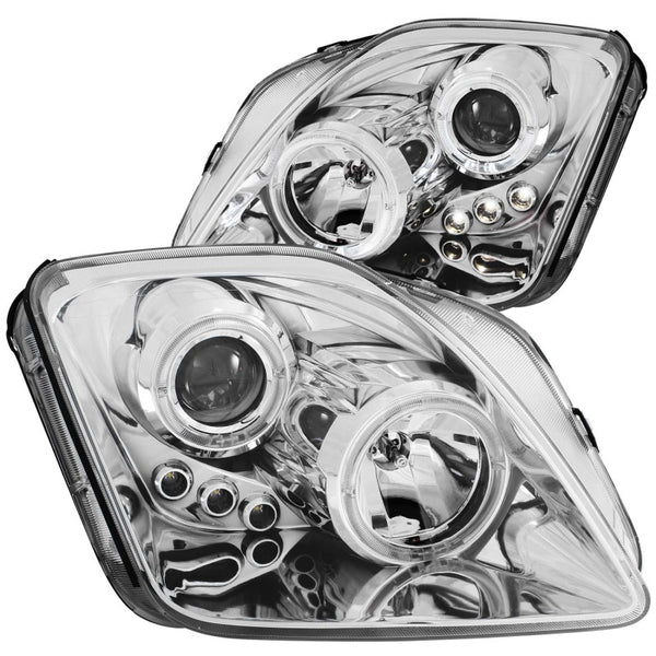 ANZO 1997-2001 Honda Prelude Projector Headlights w/ Halo Chrome w/ LED - Bull Strap