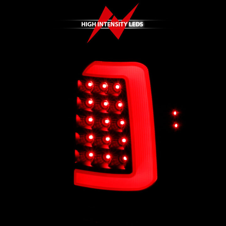 ANZO 1997-2004 Dodge Dakota LED Taillights Black Housing Clear Lens Pair - Bull Strap