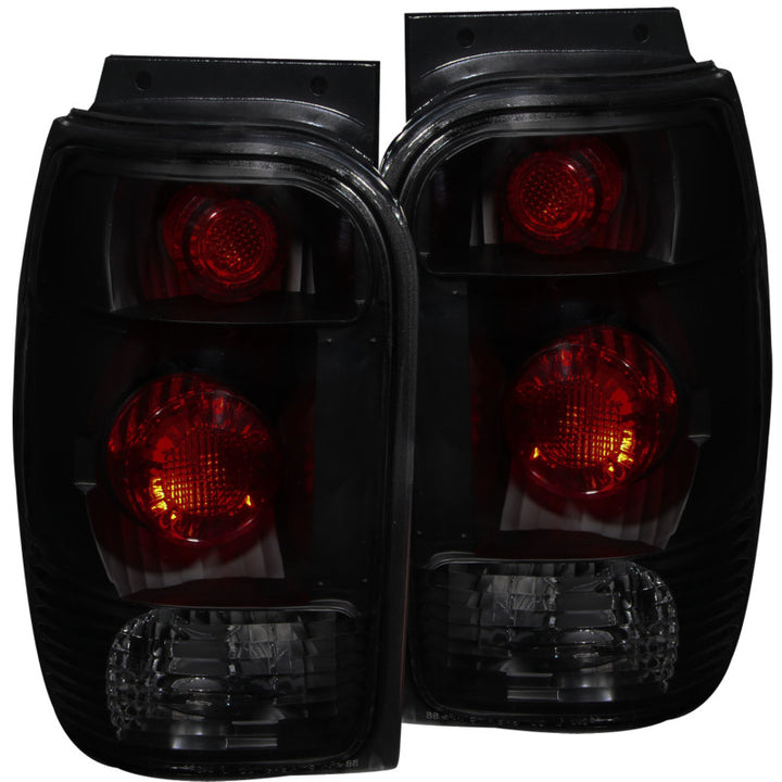 ANZO 1998-2001 Ford Explorer Taillights Dark Smoke - Bull Strap