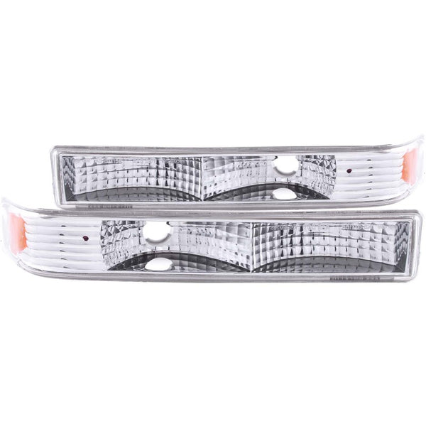 ANZO 1998-2005 Chevrolet S-10 Euro Parking Lights Chrome - Bull Strap