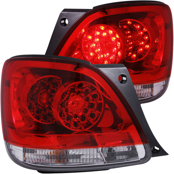 ANZO 1998-2005 Lexus Gs300 LED Taillights Red/Clear - Bull Strap
