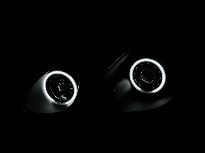 ANZO 1998-2005 Lexus Gs300 Projector Headlights w/ Halo Black - Bull Strap