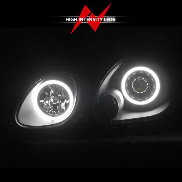 ANZO 1998-2005 Lexus Gs300 Projector Headlights w/ Halo Black - Bull Strap