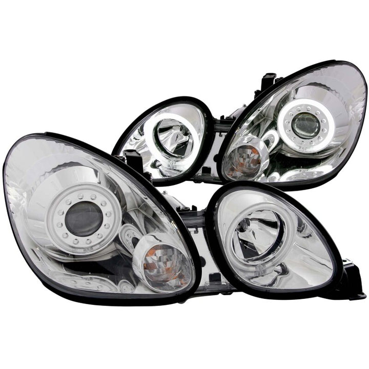 ANZO 1998-2005 Lexus Gs300 Projector Headlights w/ Halo Chrome - Bull Strap