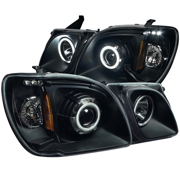 ANZO 1998-2007 Lexus Lx470 Projector Headlights w/ Halo Black (CCFL) - Bull Strap