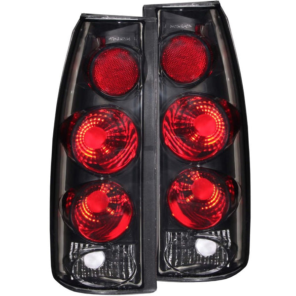 ANZO 1999-2000 Cadillac Escalade Taillights Dark Smoke 3D Style - Bull Strap