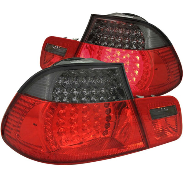 ANZO 1999-2001 BMW 3 Series E46 LED Taillights Red/Smoke 2pc - Bull Strap