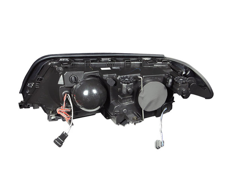 ANZO 1999-2001 BMW 3 Series E46 Projector Headlights w/ Halo Black (CCFL) - Bull Strap