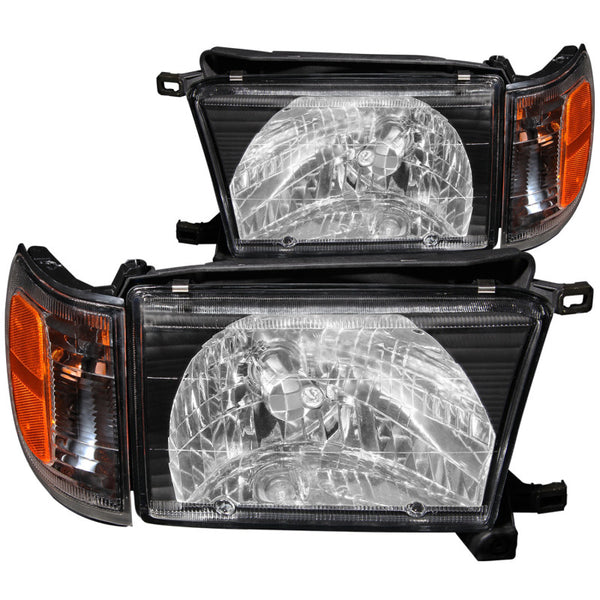 ANZO 1999-2002 Toyota 4Runner Crystal Headlights Black - Bull Strap