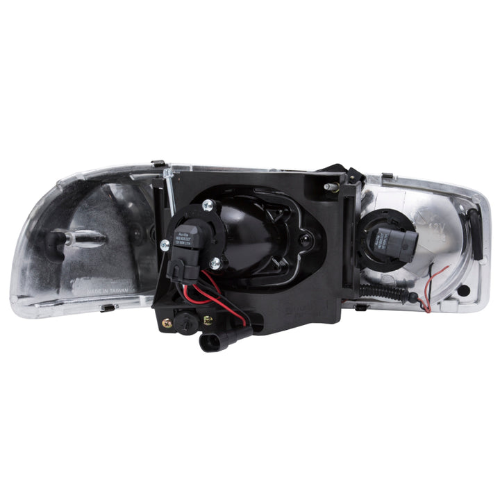 ANZO 1999-2006 GMC Sierra 1500 Projector Headlights w/ U-Bar Black - Bull Strap