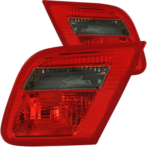 ANZO 2000-2003 BMW 3 Series E46 Taillights Red/Smoke - Inner - Bull Strap