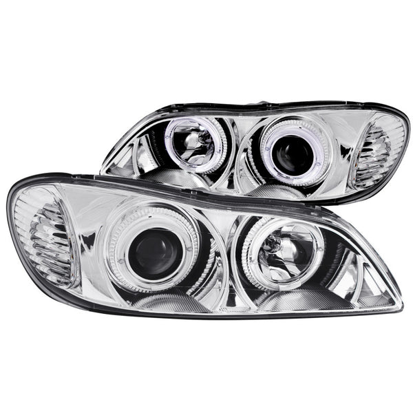 ANZO 2000-2004 Infiniti I30 Projector Headlights w/ Halo Chrome - Bull Strap