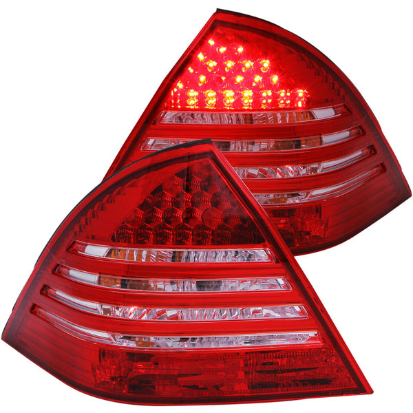 ANZO 2001-2004 Mercedes Benz C Class W203 Taillights Red/Smoke - Bull Strap