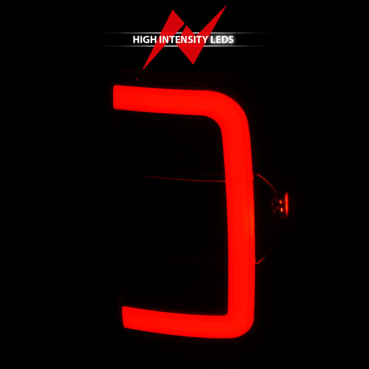 ANZO 2001-2011 Ford  Ranger LED Tail Lights w/ Light Bar Black Housing Clear Lens - Bull Strap