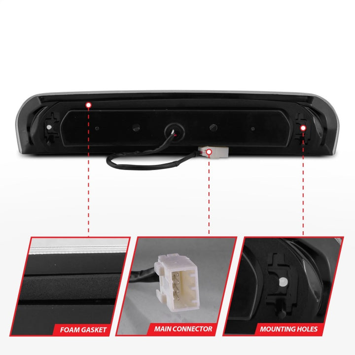 ANZO 2002-2008 Dodge Ram 1500 LED 3rd Brake Light Smoke B - Series - Bull Strap