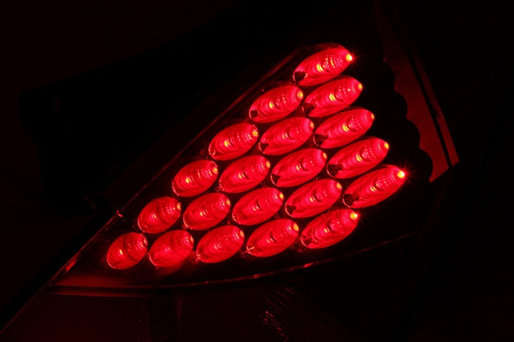 ANZO 2003-2005 Nissan 350Z LED Taillights Red - Bull Strap