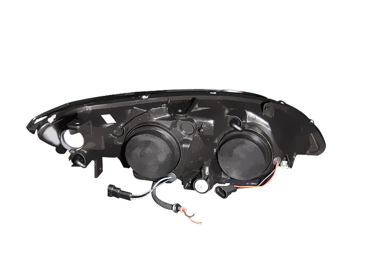 ANZO 2004-2005 Honda Civic Projector Headlights w/ Halo Black - Bull Strap