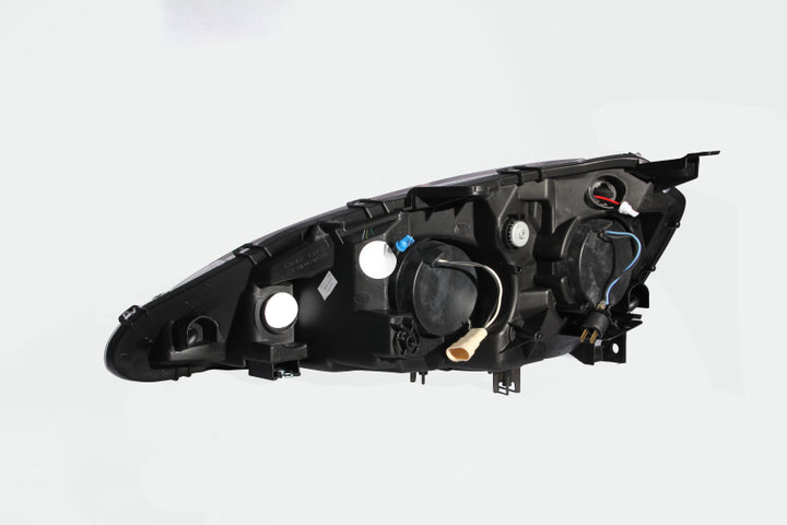 ANZO 2005-2006 Acura RSX Projector Headlights w/ Halo Black - Bull Strap