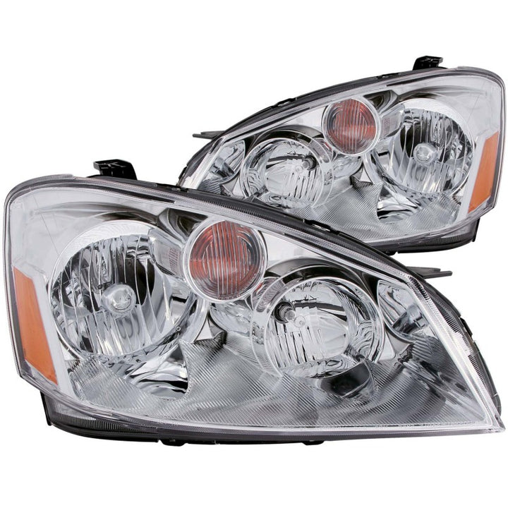 ANZO 2005-2006 Nissan Altima Crystal Headlights Chrome - Bull Strap