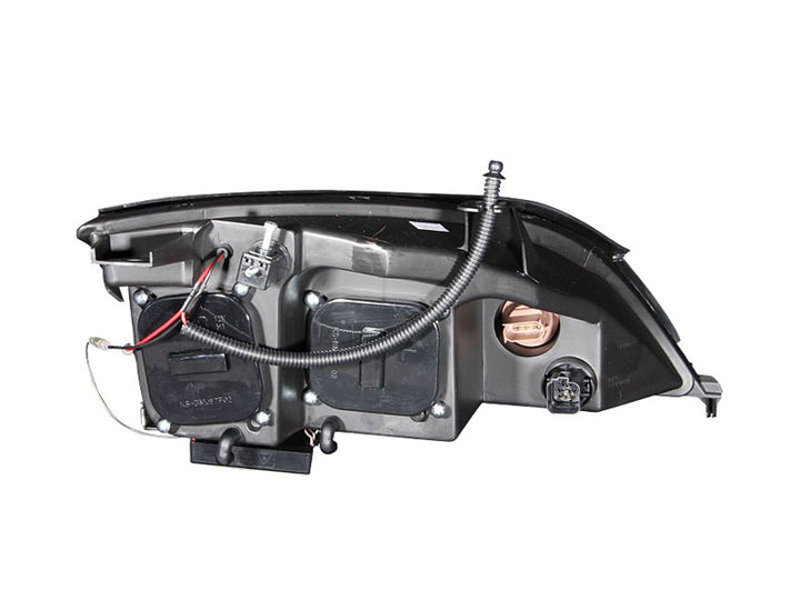 ANZO 2005-2007 Ford Focus Projector Headlights w/ Halo Black - Bull Strap