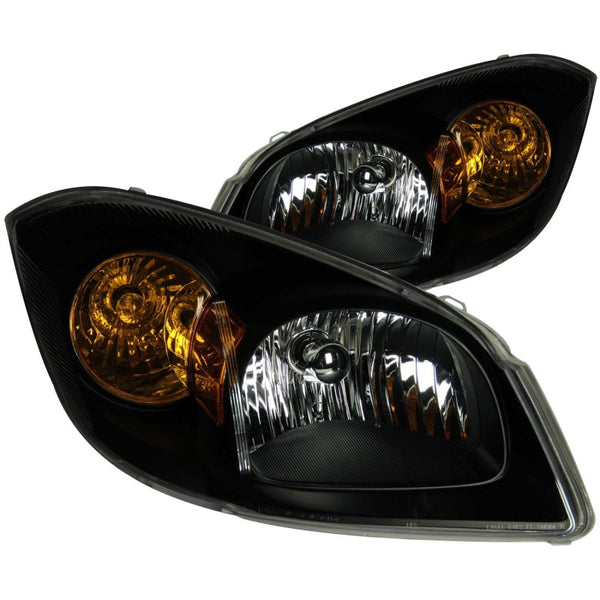 ANZO 2005-2010 Chevrolet Cobalt Crystal Headlights Black - Bull Strap
