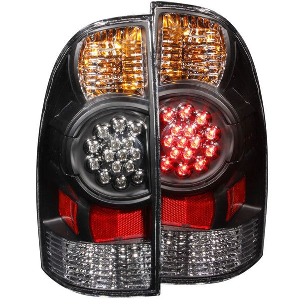 ANZO 2005-2015 Toyota Tacoma LED Taillights Black - Bull Strap